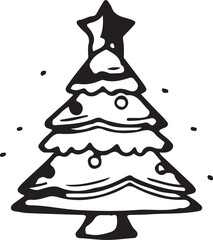 Christmas tree icon vector on a transparent background