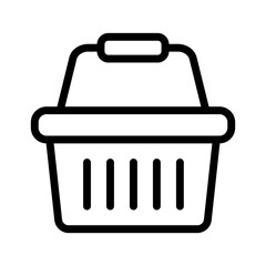 Shopping basket line icon - vector illustration