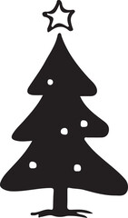 Christmas tree icon vector on a transparent background