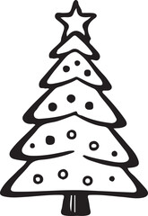 Christmas tree icon vector on a transparent background