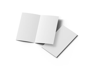 Customizable Half Fold 4,5x8 brochure mockup to present your design. 3d render