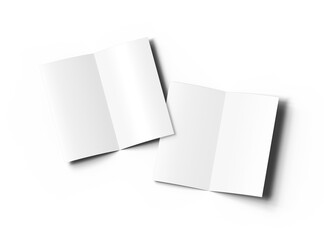 Customizable Half Fold 4,5x8 brochure mockup to present your design. 3d render