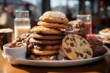 A dessert fusion restaurant serving cookie-inspired creations. Concept of culinary innovation. Generative Ai.