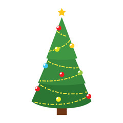 Colored christmas tree icon Vector