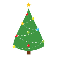 Colored christmas tree icon Vector