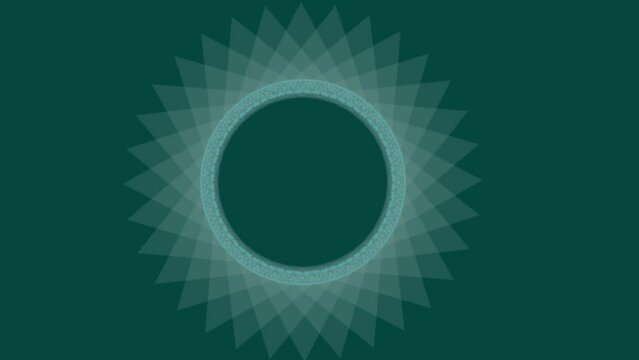Abstract white sunburst pattern on teal background.