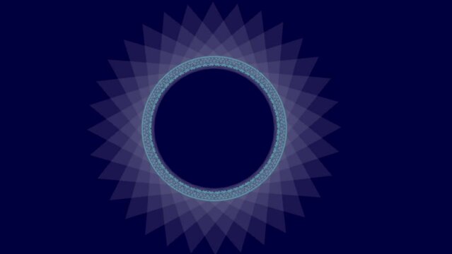 Abstract white sunburst pattern on blue background.