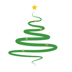 Colored christmas tree icon Vector