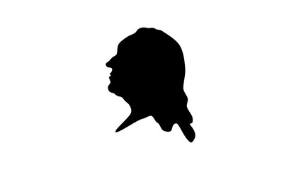 Anne Robert Jacques Turgot silhouette, - obrazy, fototapety, plakaty