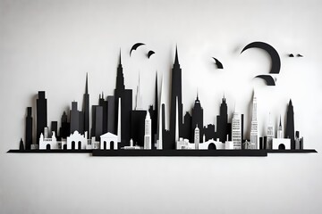 Paper Silhouette City Skyline