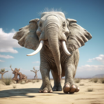 3d rendered photo of elephant made by generative AI