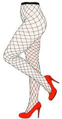 display of fishnet stockings in a store - 683535578