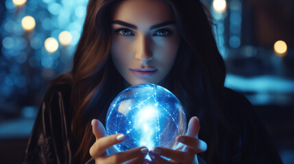 Young fortune teller with her magic ball