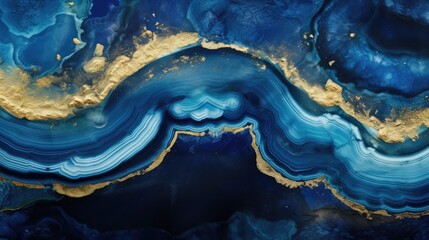Fototapeta na wymiar Dark blue marble texture with gold