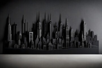 City Skyline Silhouette (Midnight Black and Grey)