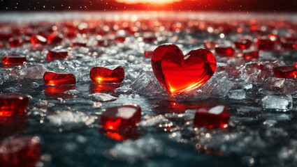 heart red glass