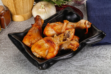 Raw marinated chicken drumstick for cooking