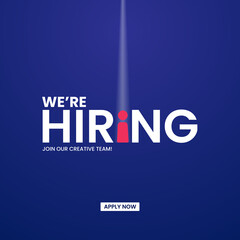  We're hiring Creative. open vacancy design template.  Hiring design for social media ads. We are hiring creative ads.