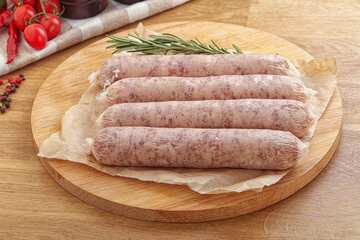 Raw pork sausages for grill
