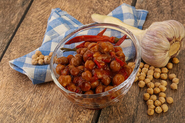 Baked chickpea with tomato sauce