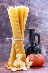Spaghetti pasta and tomatoes