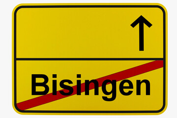 Illustration eines Ortsausgangsschildes von Bisingen in Baden-Württemberg