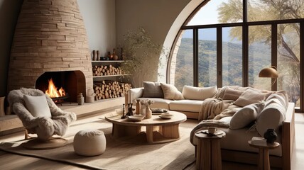 Luxury Fireplace in Cozy Living Room