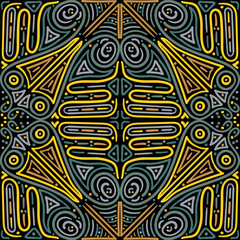 Seamless multicolored pattern of curved lines