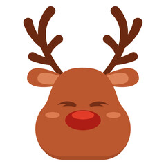 Cute reindeer christmas avatar Vector