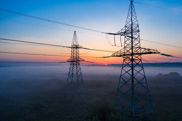 The Day Awakens: A Visual Symphony of Power Lines at Sunrise