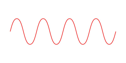 Sinusoidal wave signals. Parts of a wave. Scientific resources for teachers and students. Vector illustration isolated on white background. - obrazy, fototapety, plakaty