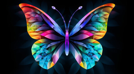 ADHD Rainbow Butterfly Symbol dark background 