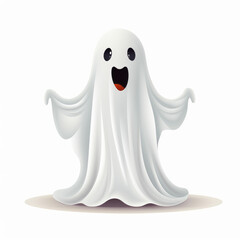 Cute object ghost isolated on white background