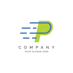 P Letter Logo Template Illustration Design. Vector Alphabet P Speed Logo Style - obrazy, fototapety, plakaty