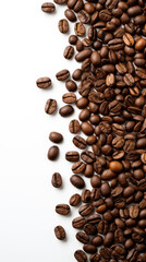 Frame from coffee beans isolated on white background