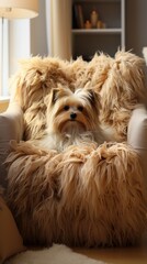 Cute dog inspired plush chair kids soft UHD wallpaper