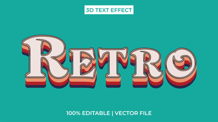 Editable text effect Retro 3d cartoon style premium vector vintage style neon shiny - obrazy, fototapety, plakaty