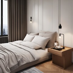 details of an elegante bed room design