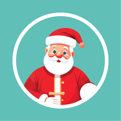 santa claus illustration vector with a green background 