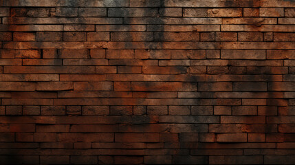 Old brick wall background, cooper color grunge texture or pattern for design. Generative ai