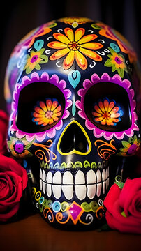 Sugar Skull (Calavera) to celebrate Mexico's Day of the Dead (Dia de Los Muertos)