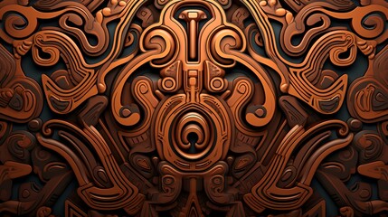 3d illustration of abstract background with copper pattern. 3d rendering