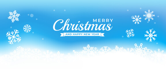 Winter Christmas and new year horizontal banner template