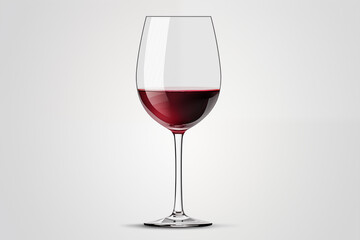 A glass of wine on a white background. Generative AI
