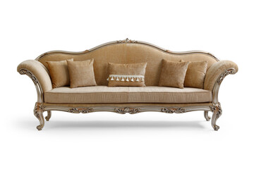 Classic sofa isolated on white background . front view
