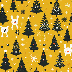 Obraz premium christmas gift paper pattern seamless 