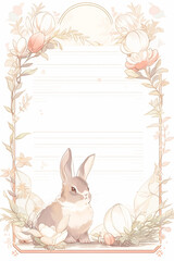 Fototapeta premium rabbit notepad pastel color