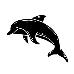 Obraz premium Silhouette,doodle of a dolphin.Vector graphics.