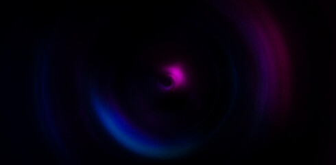 Blue pink purple dark circle. Illustration of a colorful hurricane. Grainy background for website banner. Desktop design. A large, wide template, pattern. Color gradient. Colorful, mix, bright