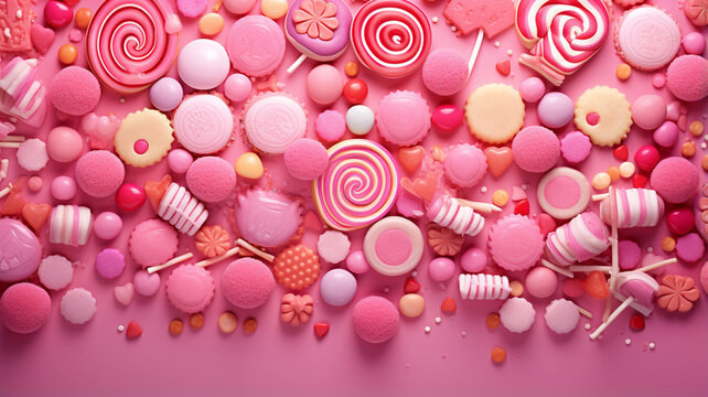 Pile of pink candies